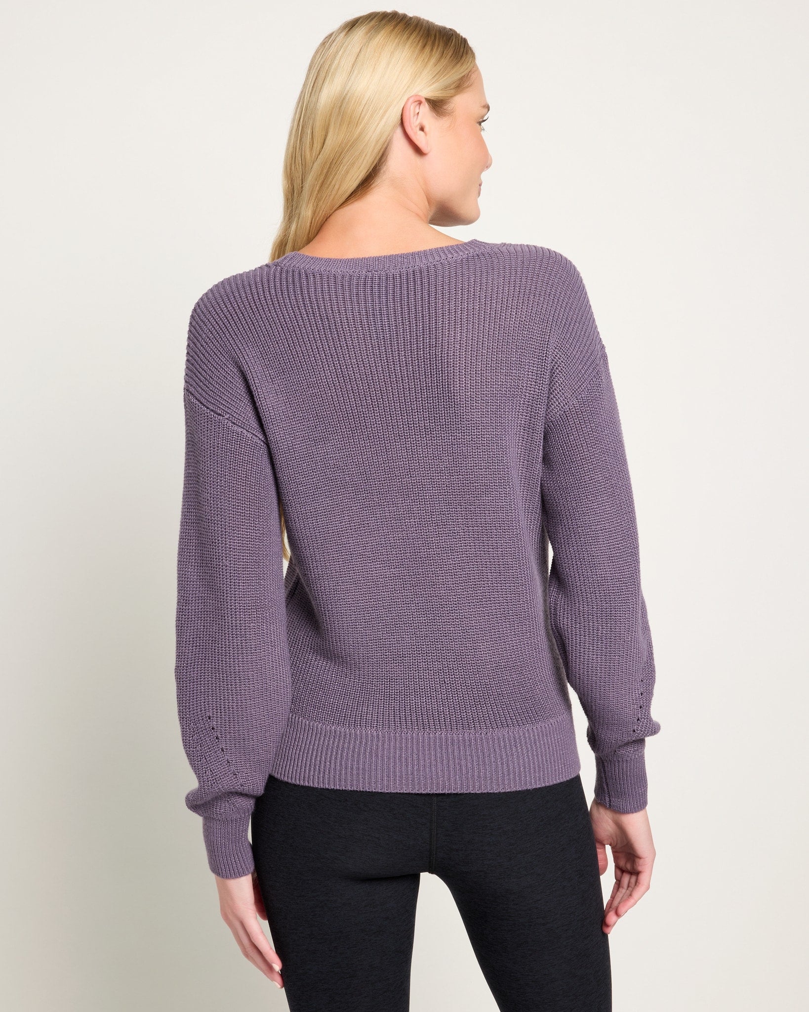 Lavender $|& Interval Surplice Wrap Sweater - SOF Back