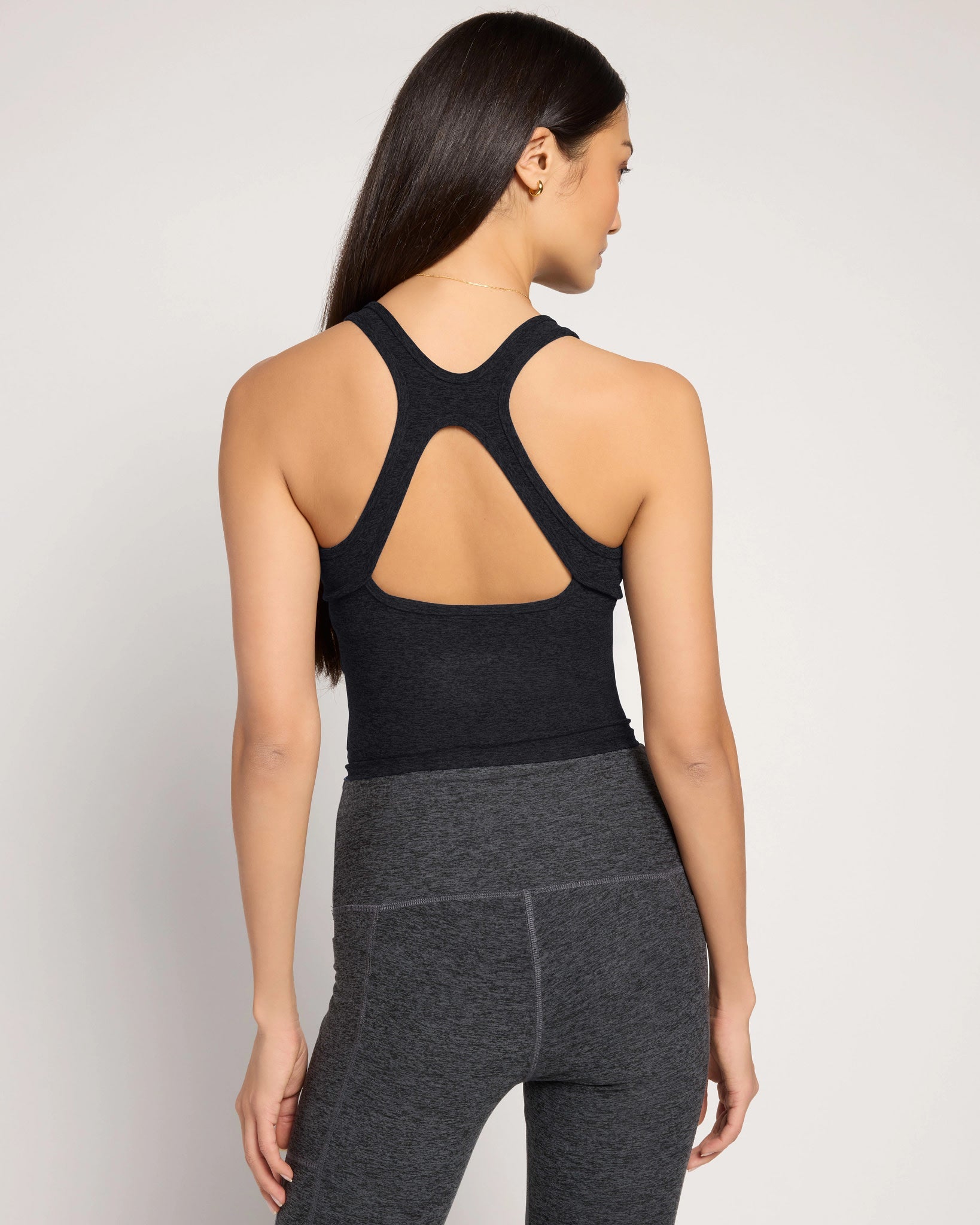 Night Sky Heather $|& Interval FlowHeather Sculpt Stride Long Crop Tank - SOF Back