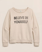 Birch $|& Interval Graphic Mid Length Long Sleeve-Believe - Hanger Detail