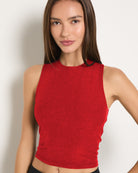Love Red Heather $|& Interval FlowHeather Sculpt Boost Tank - SOF Full Front