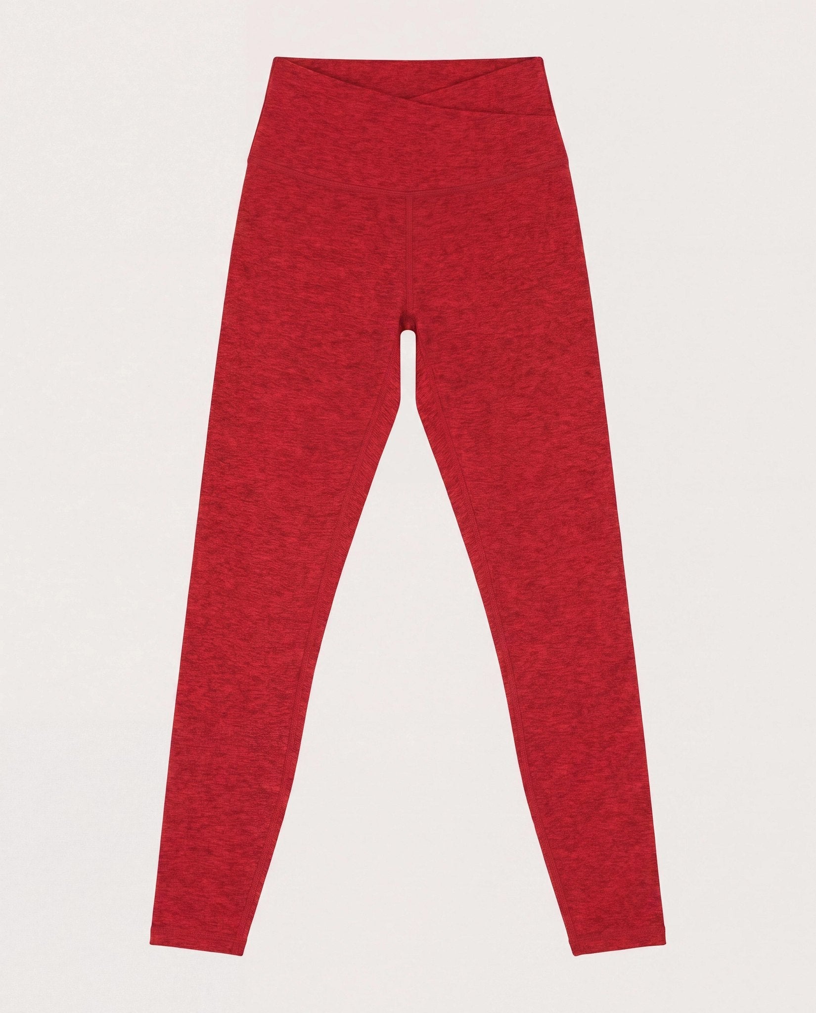 Love Red Heather $|& Interval FlowHeather Sculpt Crossover Leggings - Hanger Detail