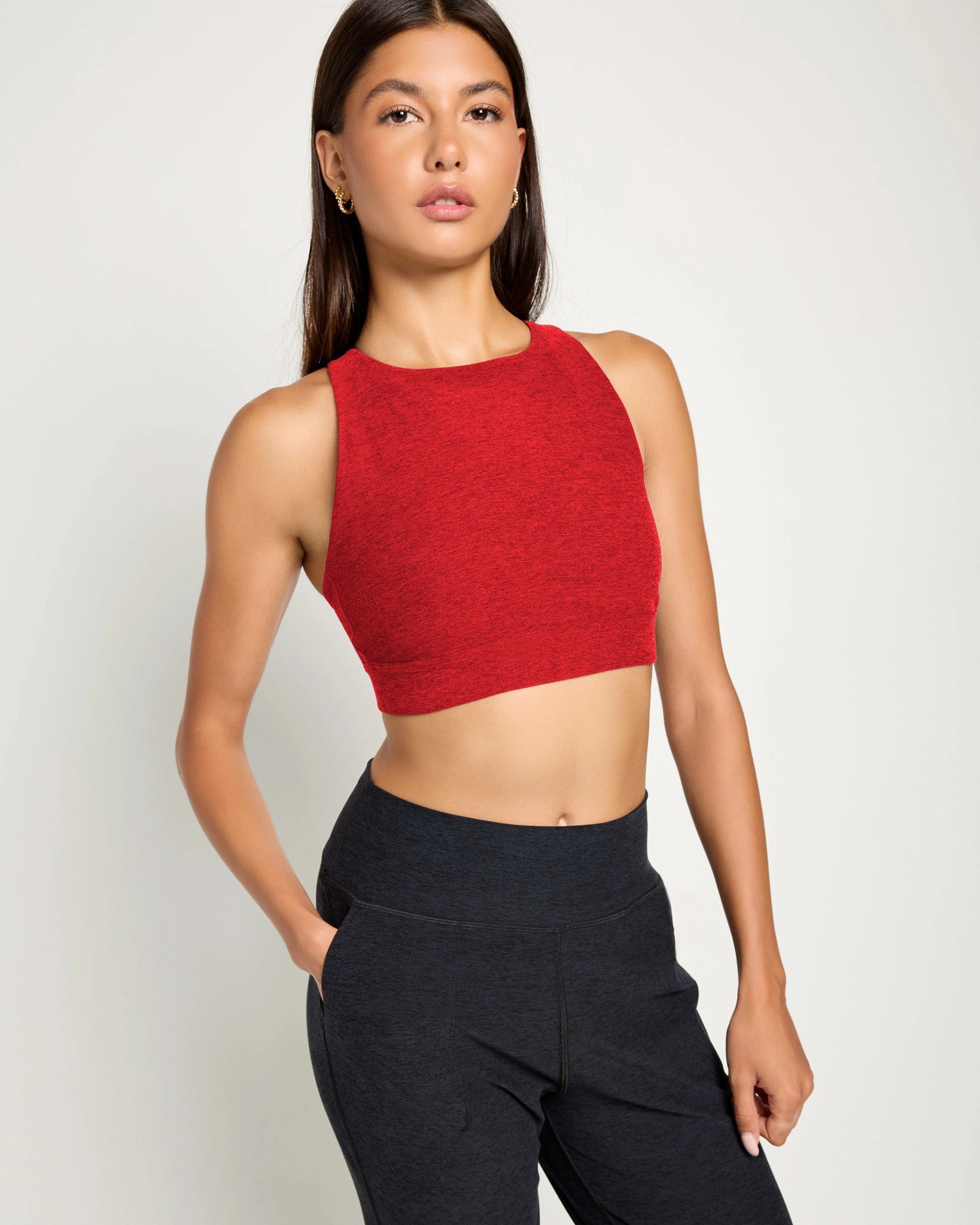 Love Red Heather $|& Interval FlowHeather Sculpt Ivy Bra - SOF Front