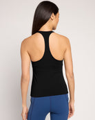 Black $|& Interval CloudLight Duration Racer Back High Hip Tank - SOF Back