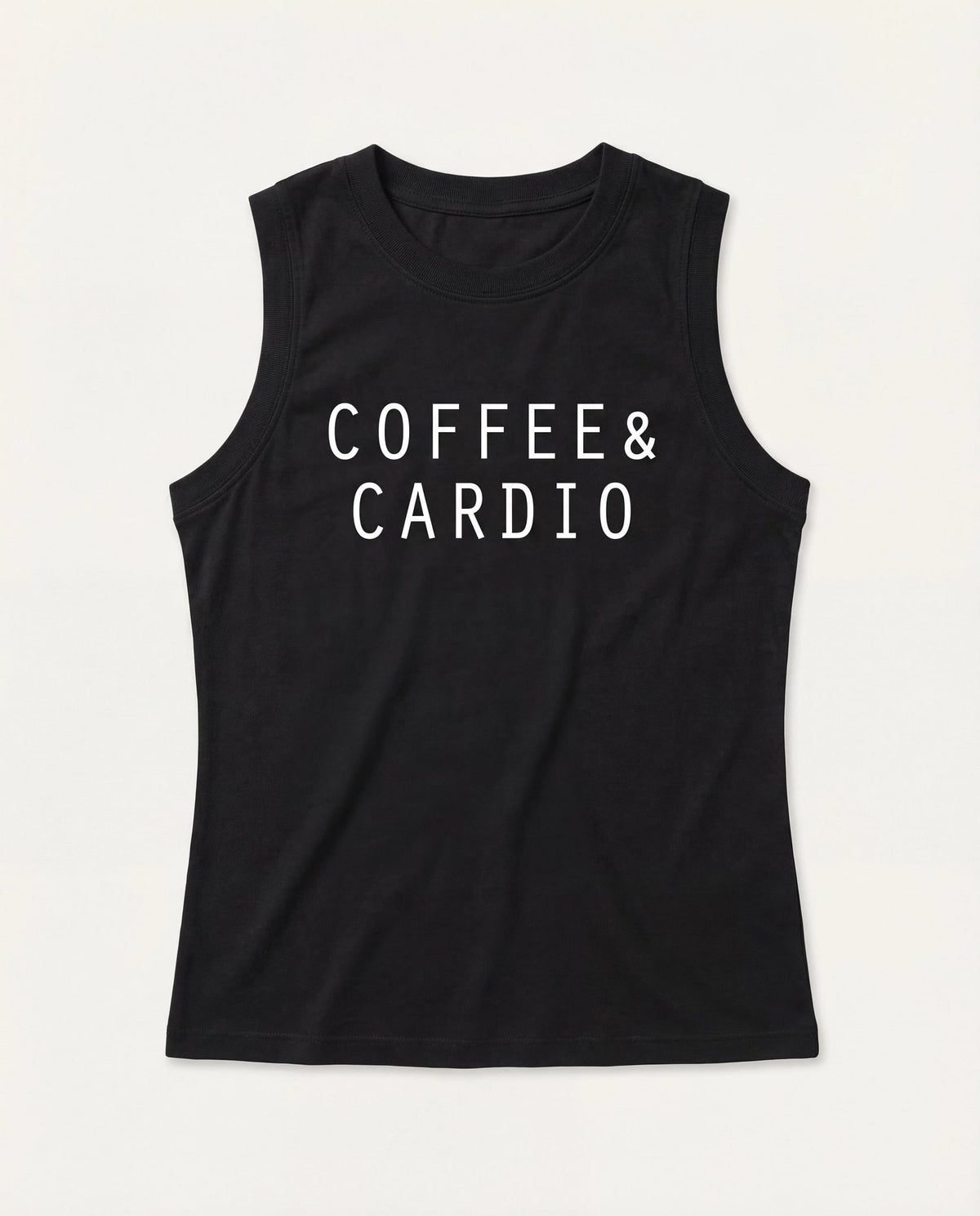 Faded Black $|& Interval "Coffee Cardio" Terrain Muscle Tank - Hanger Detail