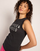 Faded Black $|& Interval "Coffee Cardio" Terrain Muscle Tank - VOF Front