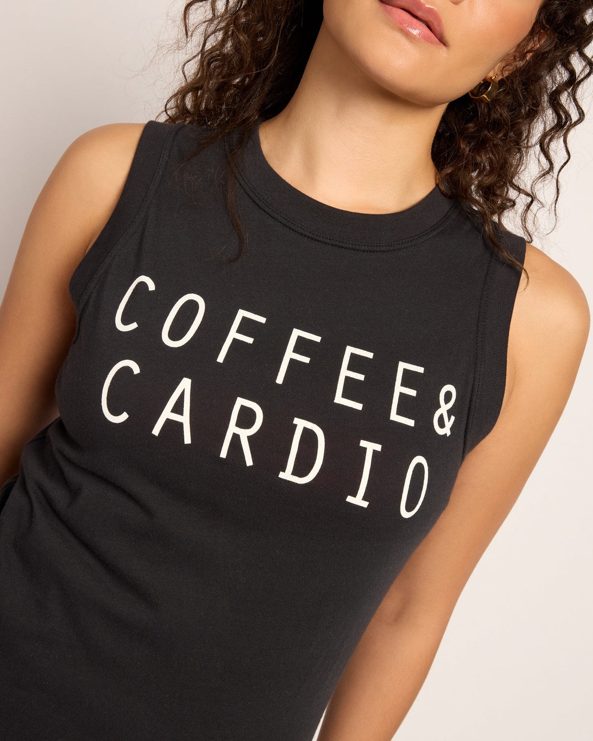 Faded Black $|& Interval "Coffee Cardio" Terrain Muscle Tank - SOF Full Front