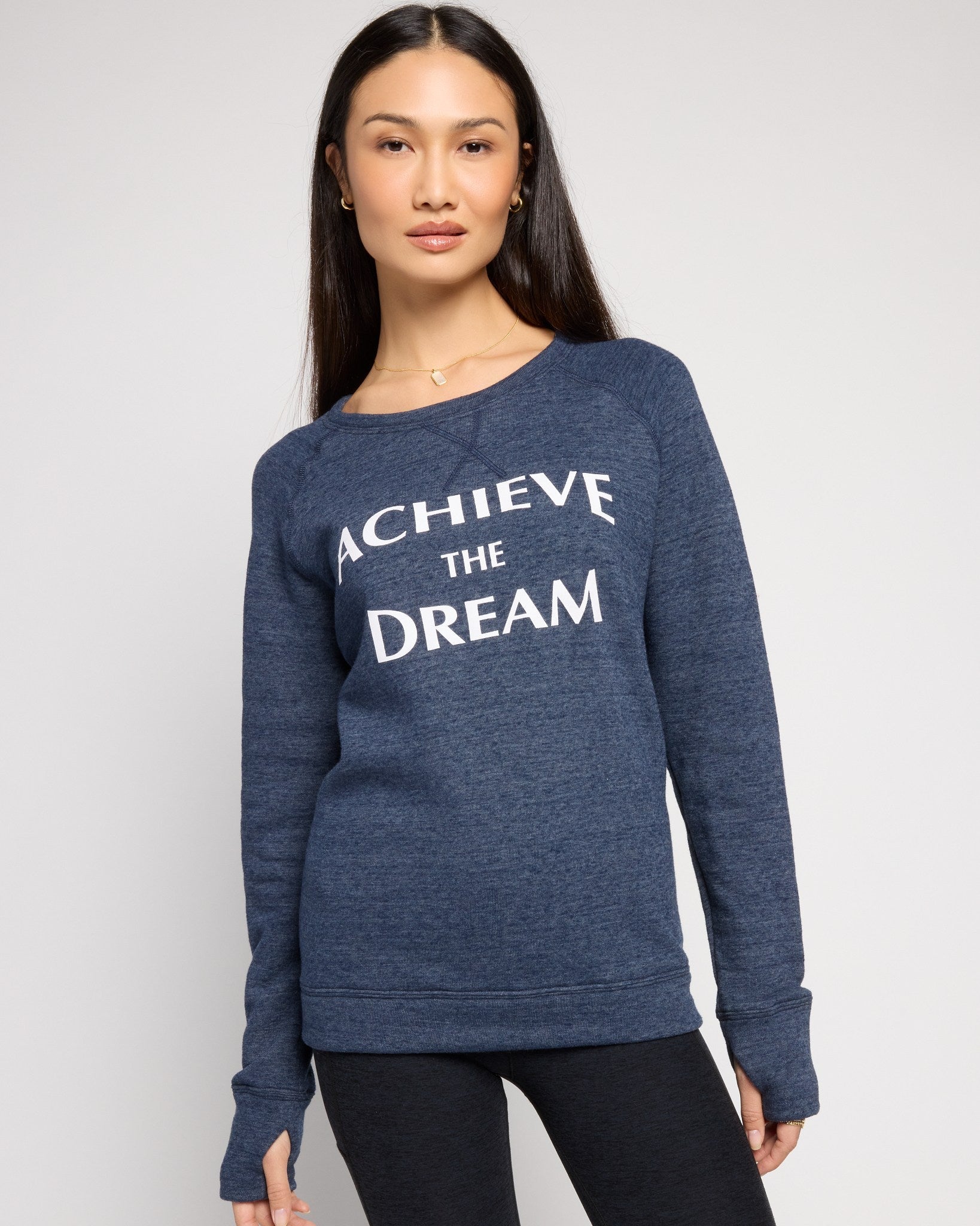 Ink Navy $|& Interval Acheive the Dream Graphic Pullover - SOF Front