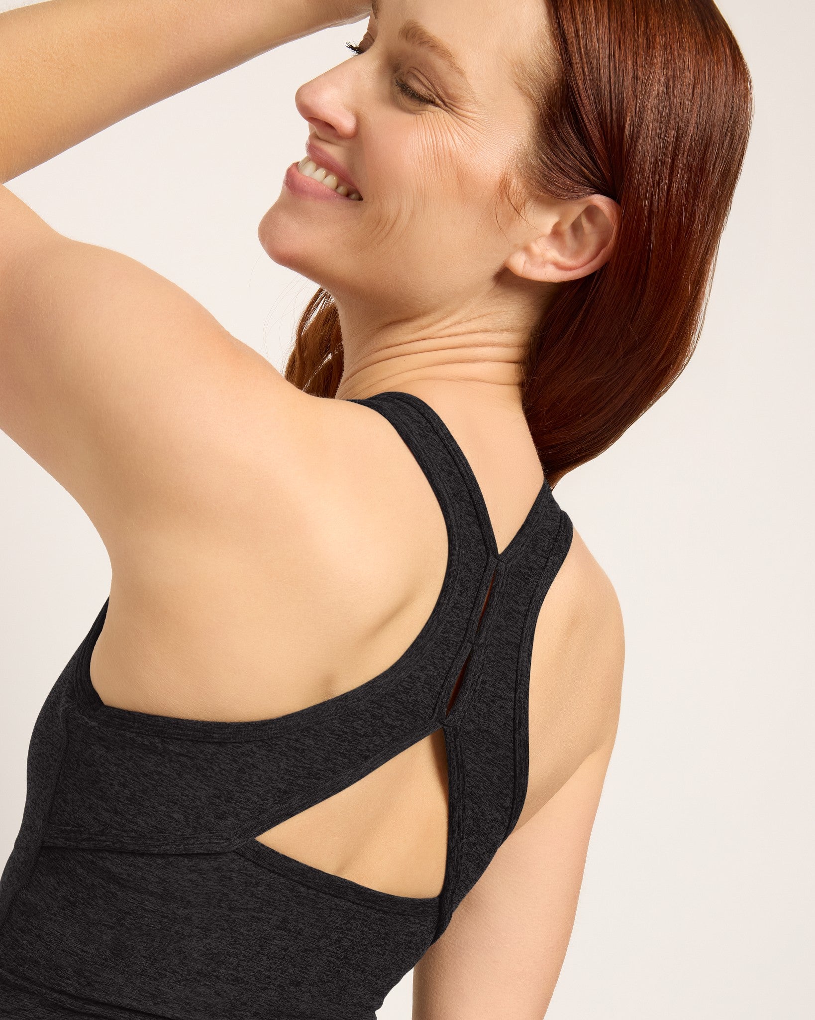Night Sky Heather $|& Interval FlowHeather Sculpt Engage Tank - VOF Front
