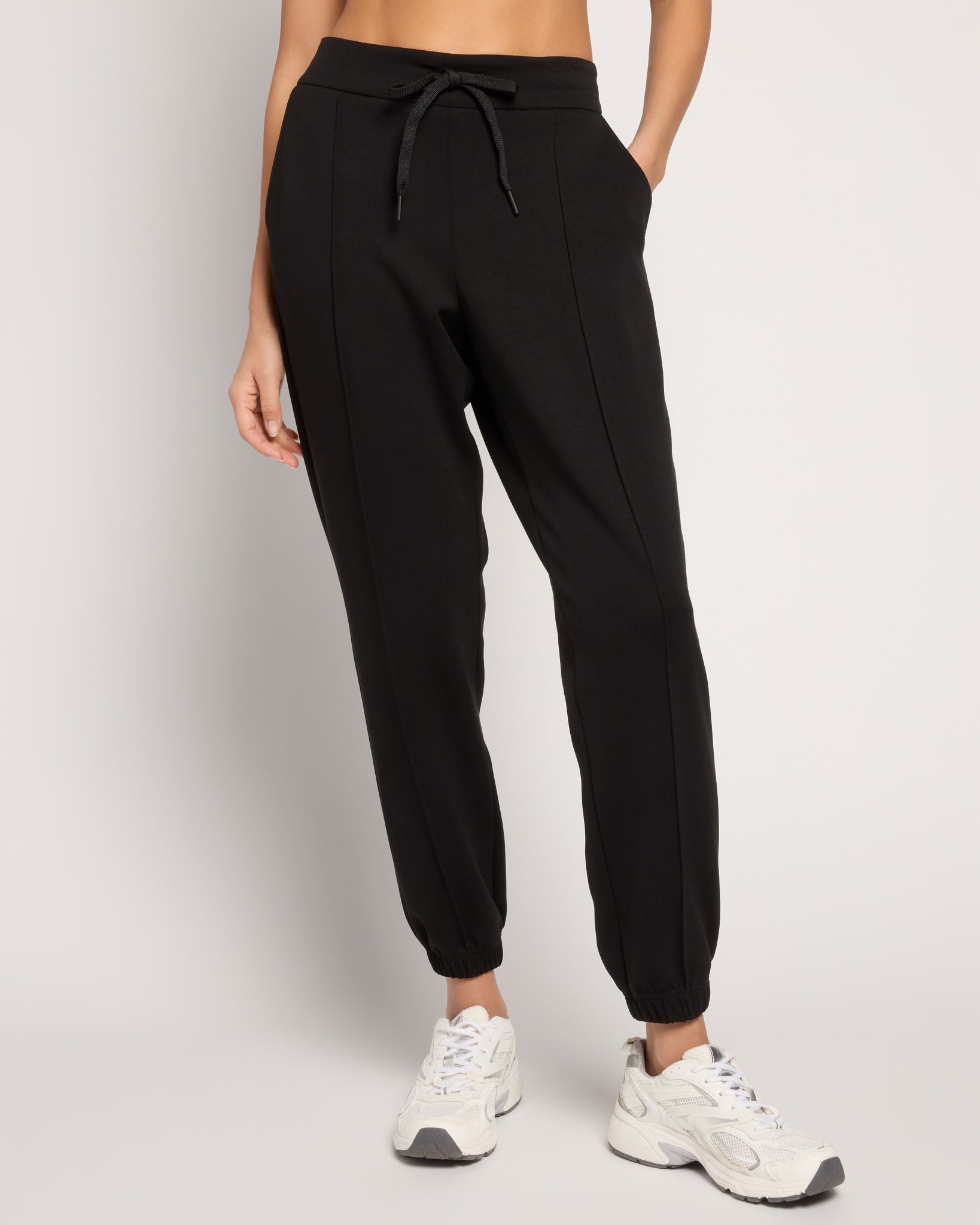 Black $|& Interval For the Win Pintuck Jogger - SOF Front
