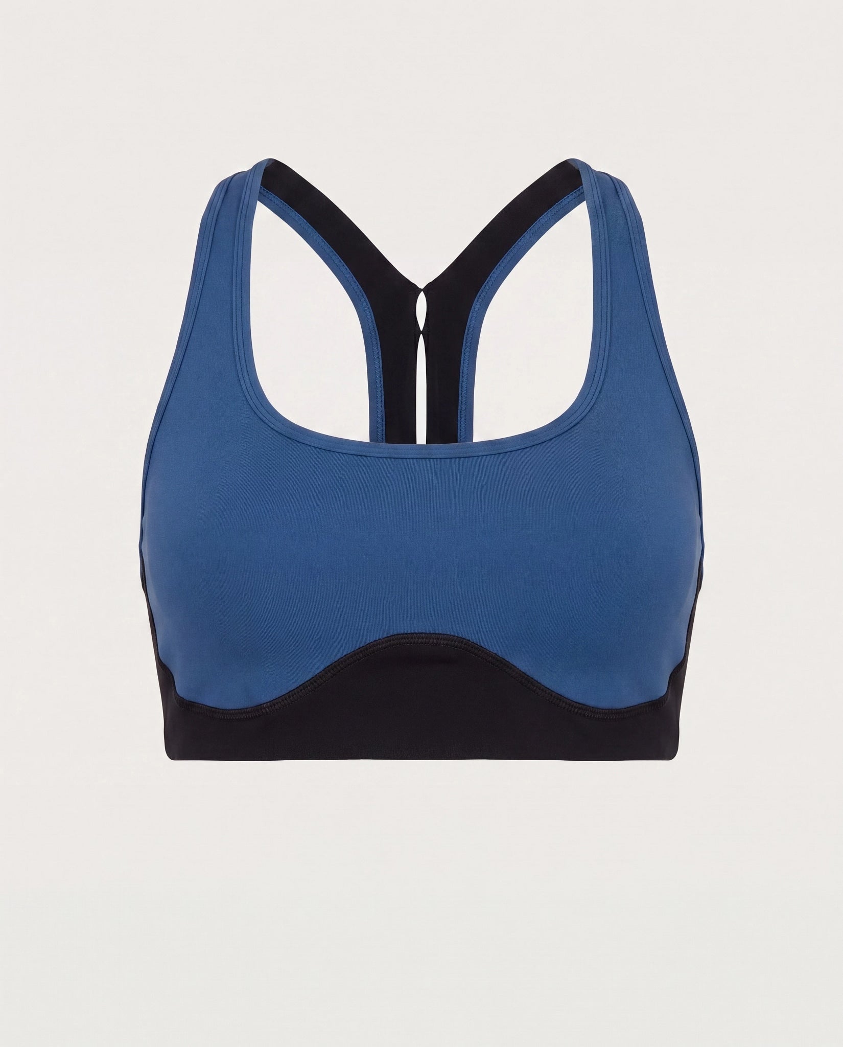 Deep Teal/Black $|& Interval CloudLight Scoreline Colorblocked Bra - Hanger Detail