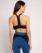 Deep Teal/Black $|& Interval CloudLight Scoreline Colorblocked Bra - SOF Back