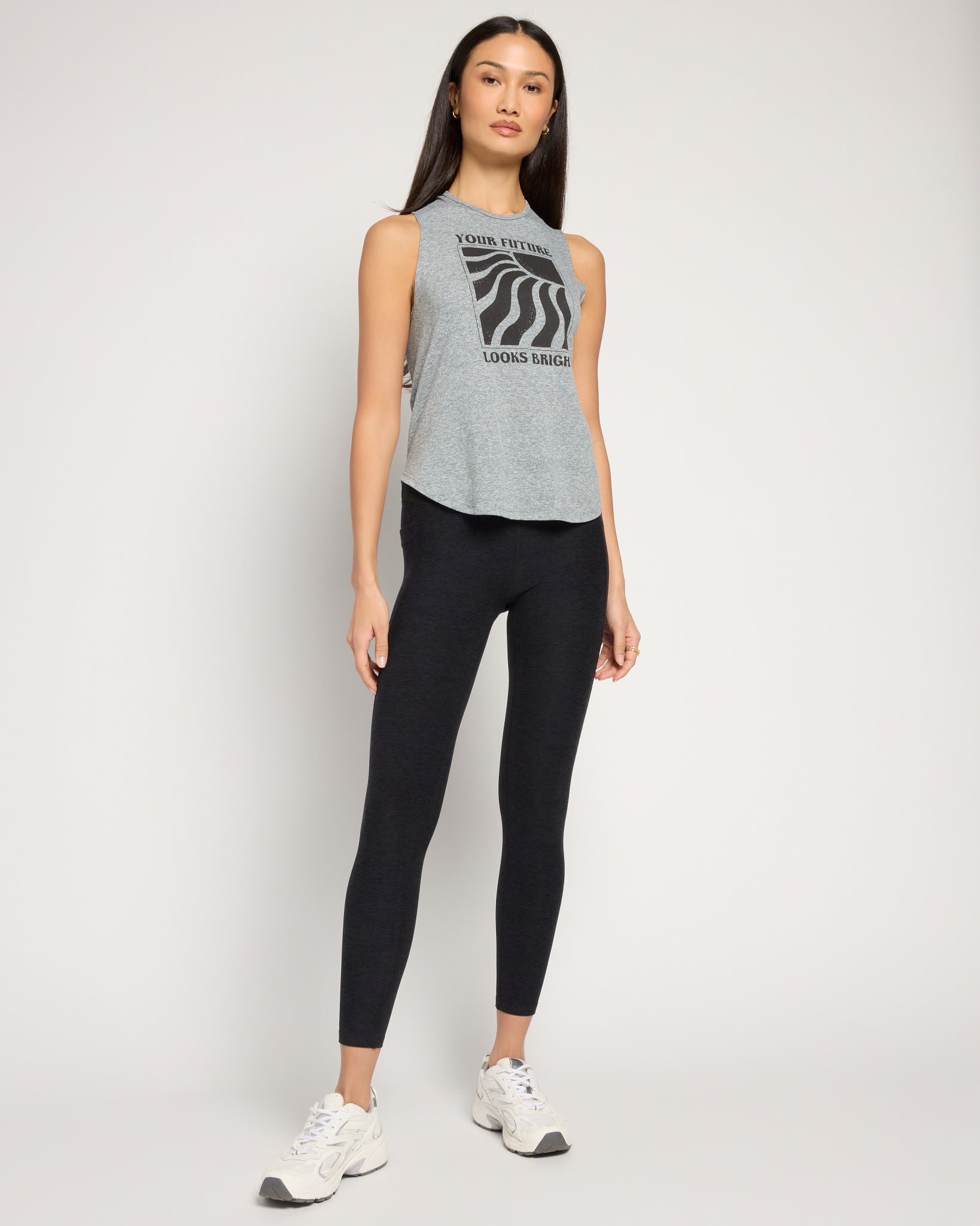 Heather Grey $|& Interval Aspire Graphic Tank- The Future Looks Bright - UGC On Fig