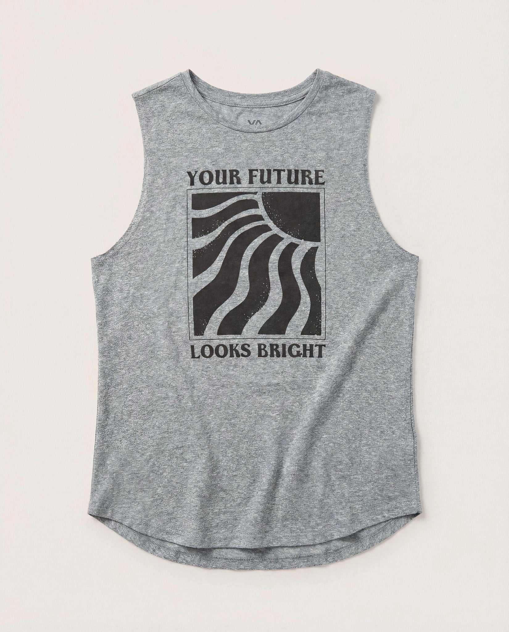Heather Grey $|& Interval Aspire Graphic Tank- The Future Looks Bright - Hanger Detail
