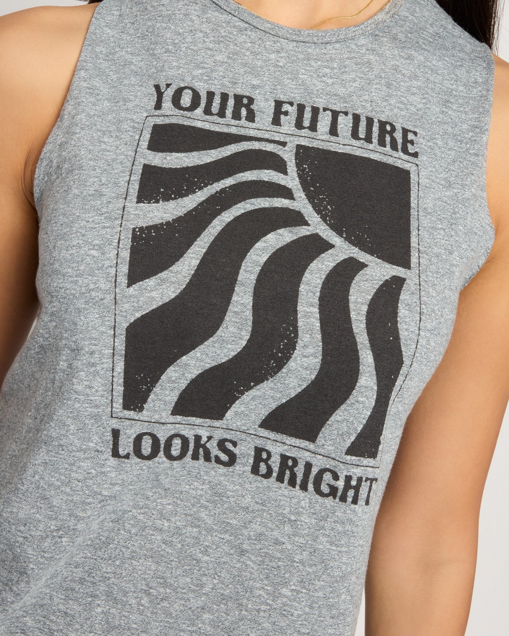 Heather Grey $|& Interval Aspire Graphic Tank- The Future Looks Bright - SOF Full Front