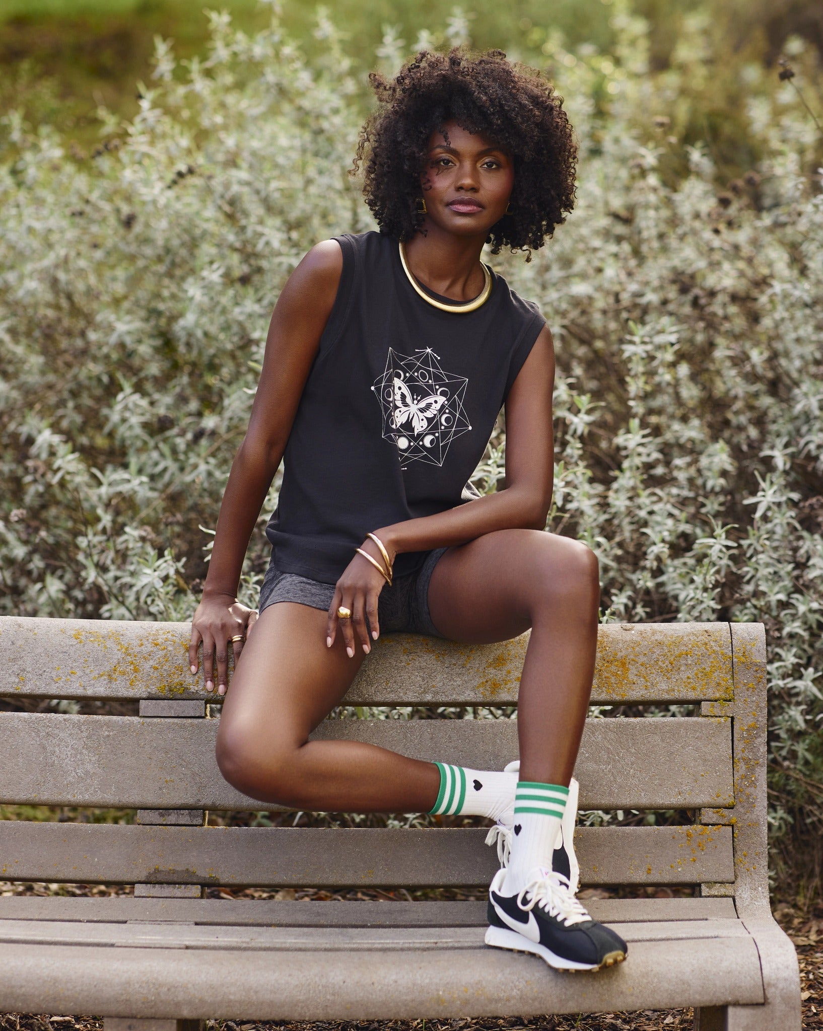 Faded Black $|& Interval Terrain Muscle Tank Butterfly - SOF Side