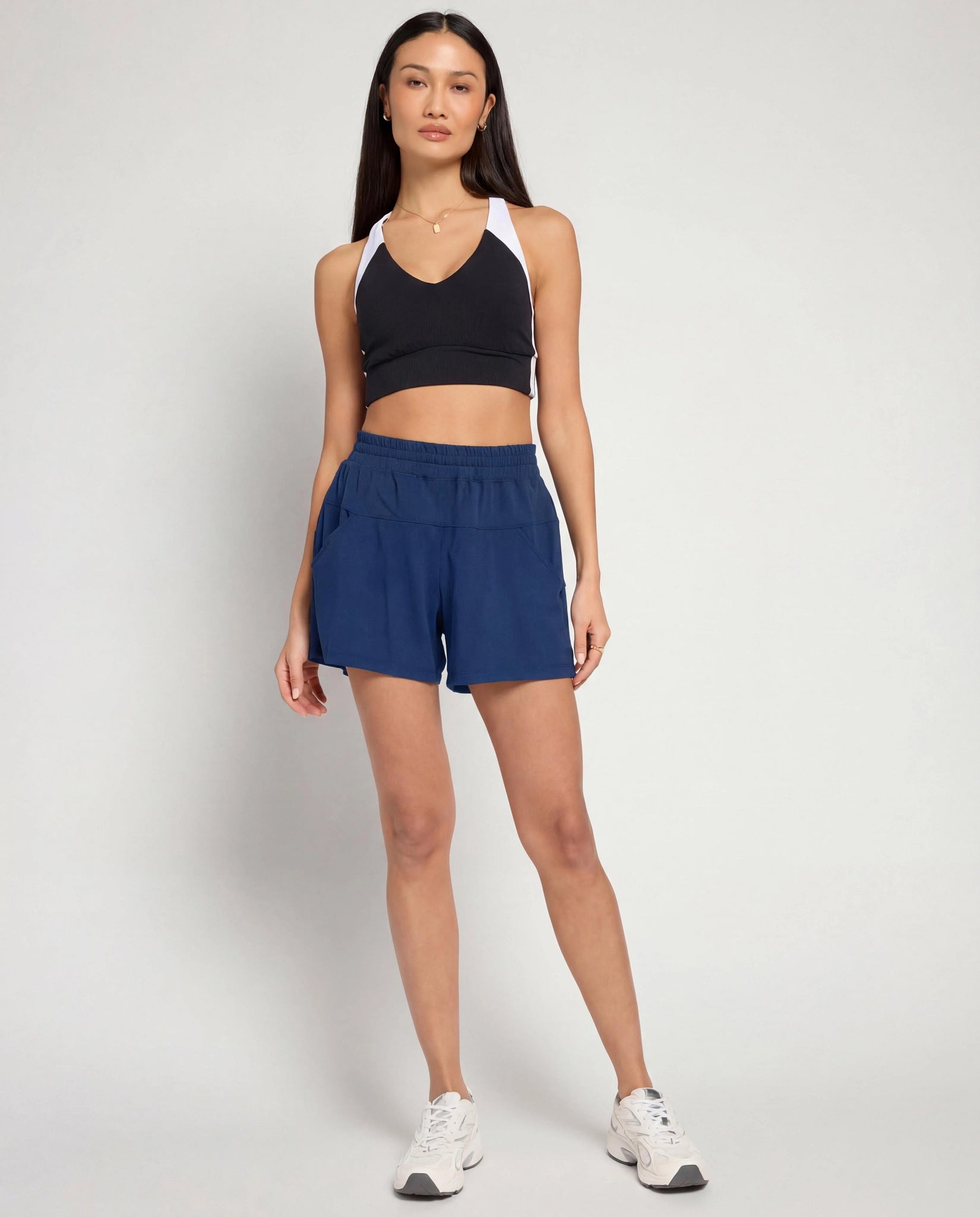 CloudLight Courtside Long Crop Tank - Built-In Bra, USA Made