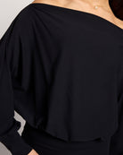 Black $|& Interval CloudLight Rapid Off Shoulder Top - SOF Full Front