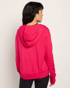Magenta $|& Interval Flex Fleece Zip Hoodie - SOF Back