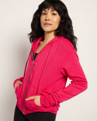 Magenta $|& Interval Flex Fleece Zip Hoodie - VOF Front