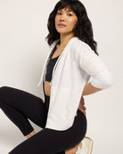 White $|& Interval Flex Fleece Zip Hoodie - VOF Front