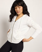 White $|& Interval Flex Fleece Zip Hoodie - SOF Front