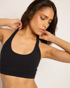 Black $|& Interval Cloudlight Speedy Strappy Bra - SOF Full Front