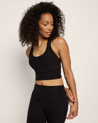 Night Sky Heather $|& Interval Flowheather Sculpt Aero Long Crop Tank - SOF Front