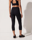 Night Sky Heather $|& Interval Flowheather Sculpt Defense Capri Pocket Legging - SOF Back