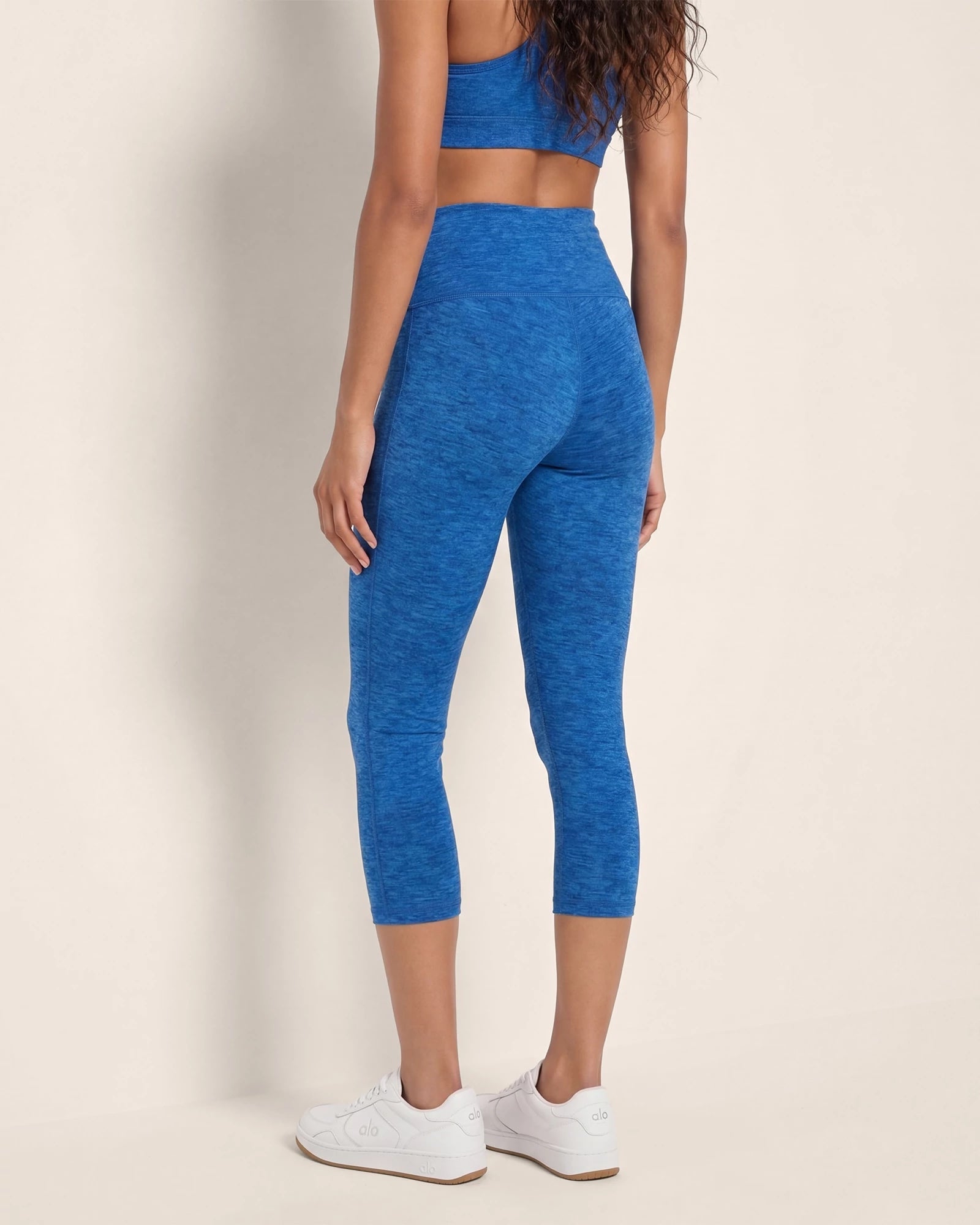 Electric Cobalt Heather $|& Interval Flowheather Sculpt Defense Capri Pocket Legging - SOF Back