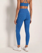 Electric Cobalt Heather $|& Interval FlowHeather Sculpt Crossover Leggings - SOF Back