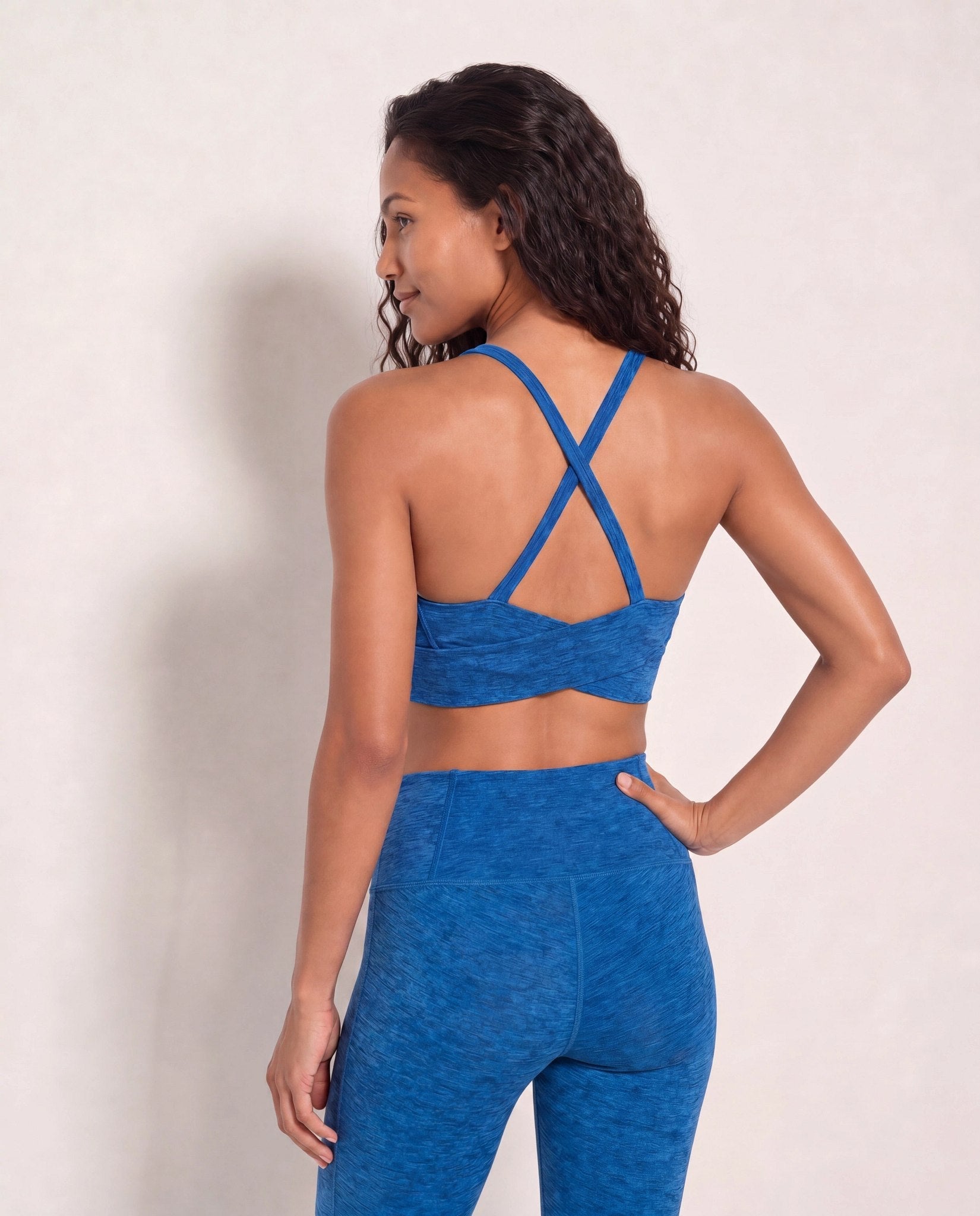 Electric Cobalt Heather $|& Interval Flowheather Sculpt Tenacity Bra - SOF Back