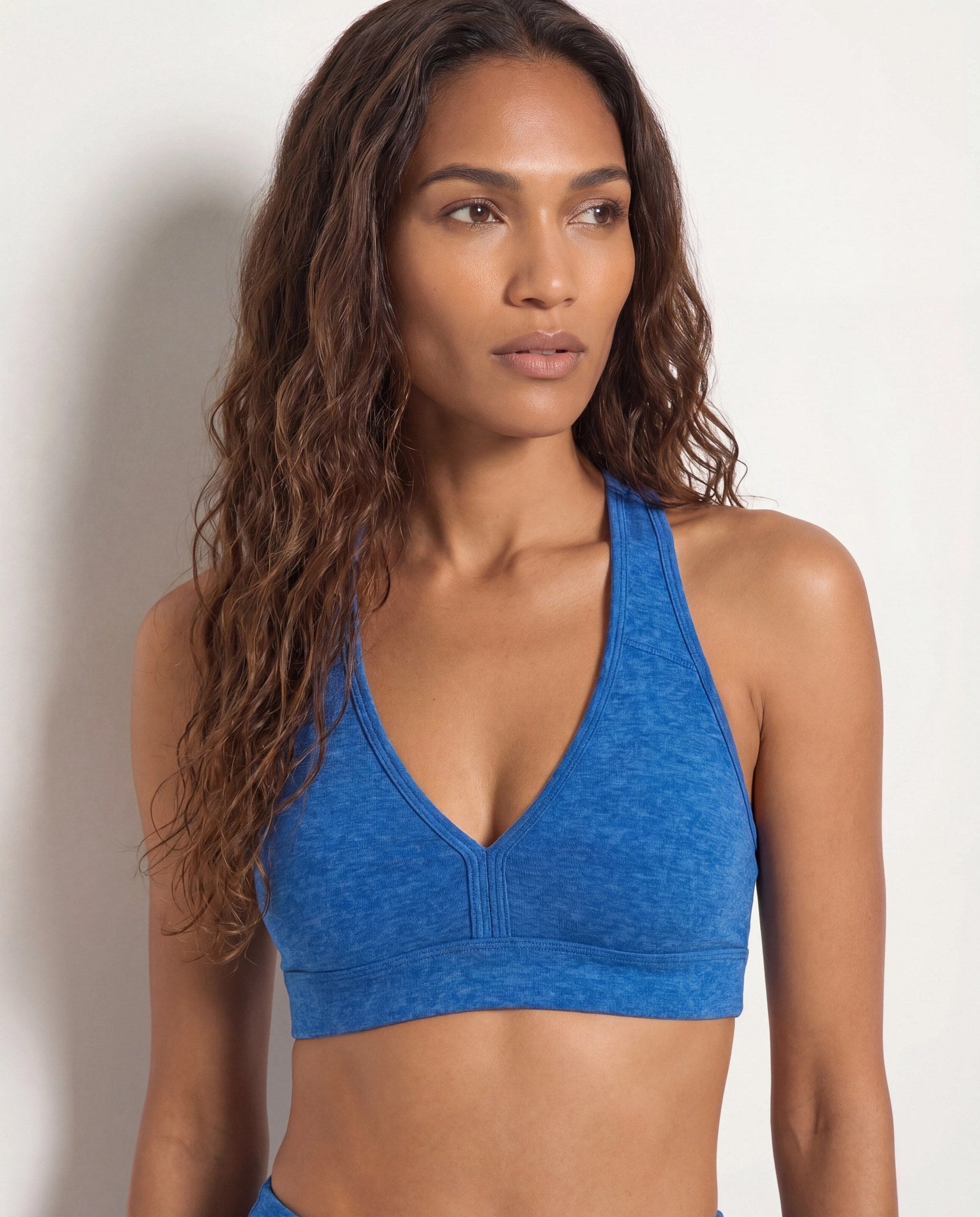 Electric Cobalt Heather $|& Interval FlowHeather Sculpt Enhearten Bra - SOF Full Front