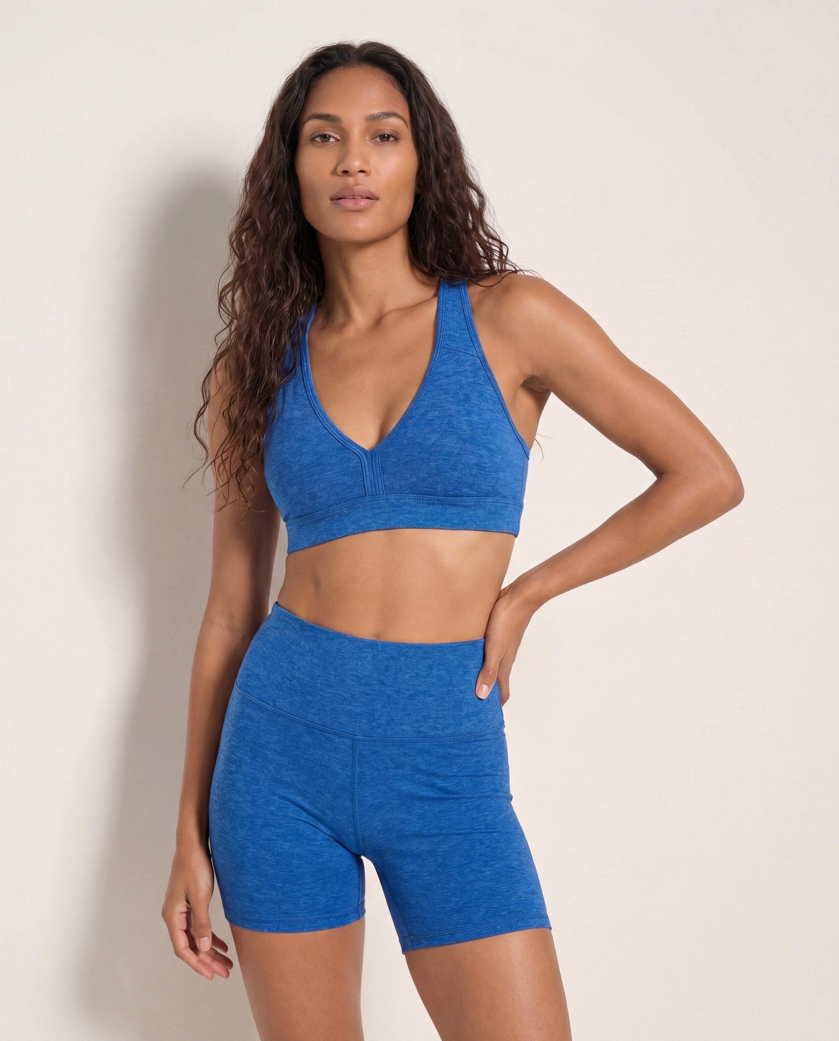 Electric Cobalt Heather $|& Interval FlowHeather Sculpt Enhearten Bra - SOF Front