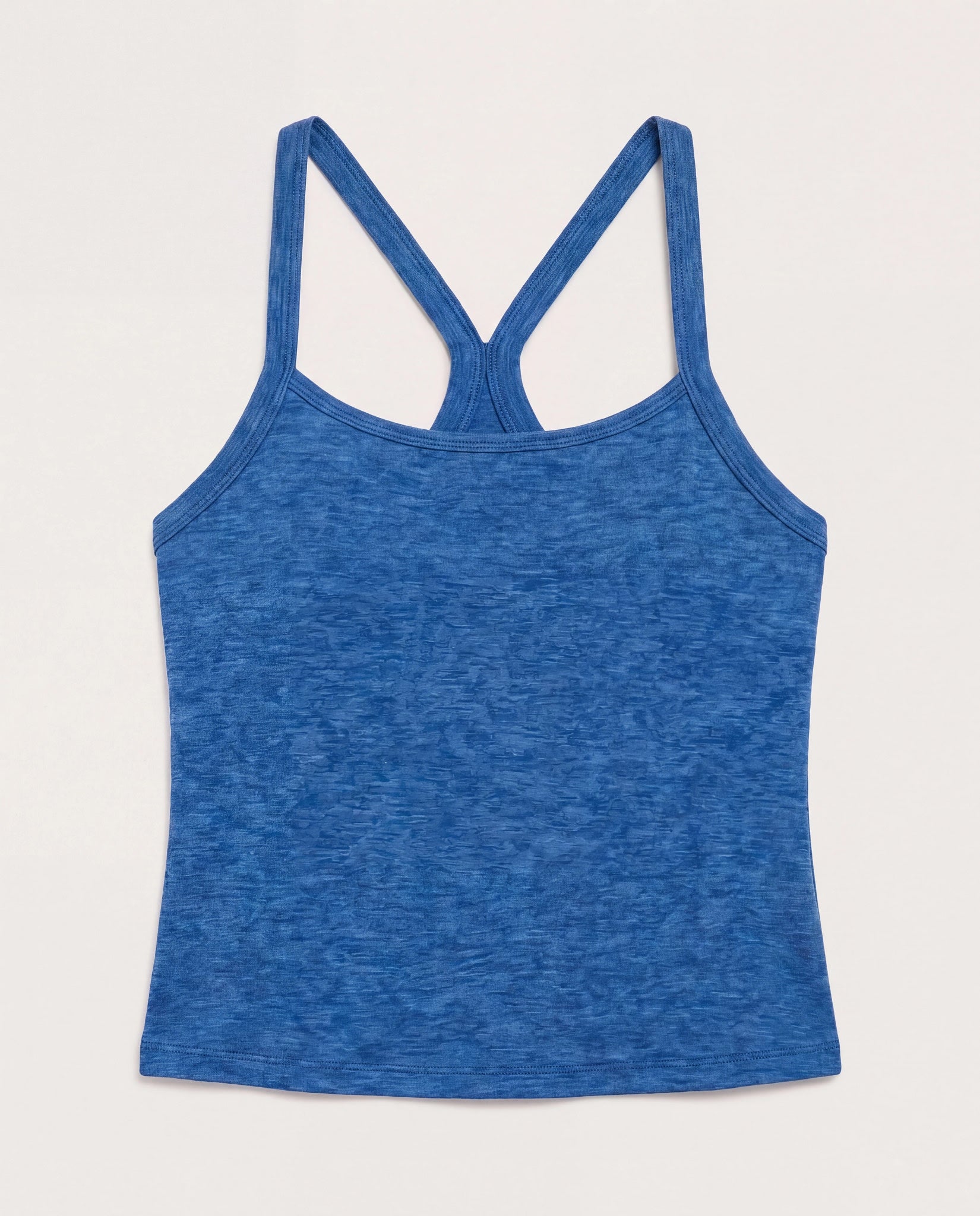 Electric Cobalt Heather $|& Interval Flowheather Sculpt Willpower Crop Tank - Hanger Detail