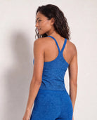 Electric Cobalt Heather $|& Interval Flowheather Sculpt Willpower Crop Tank - SOF Back