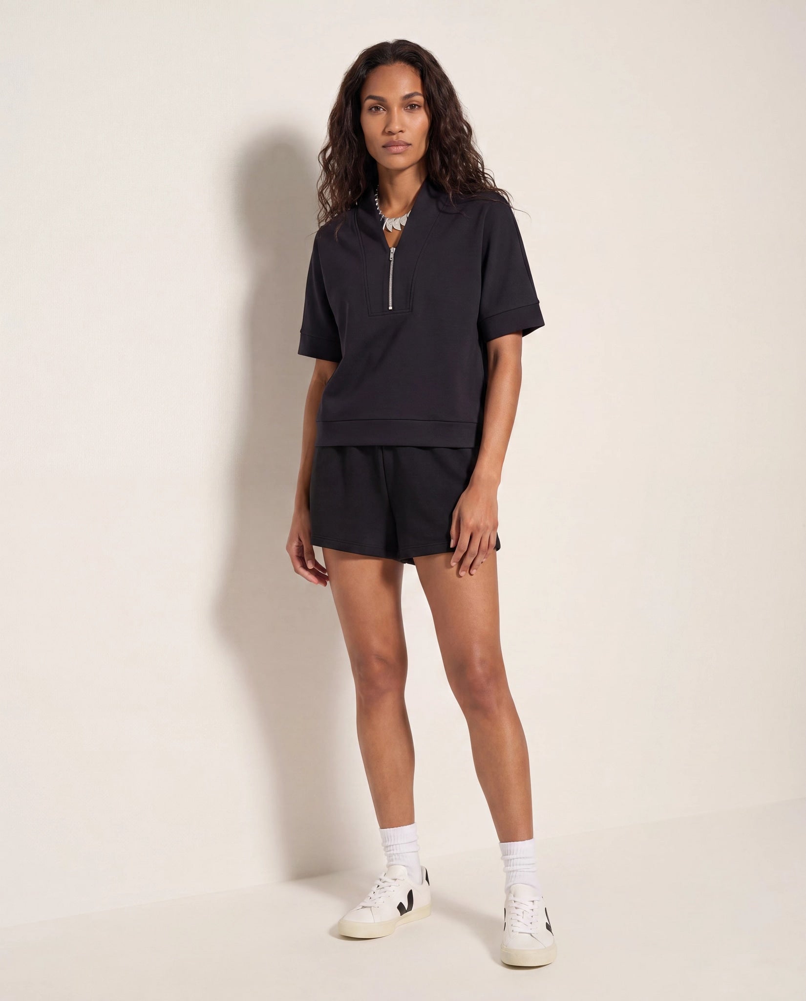 Black $|& Interval Ridley Quarter Zip - UGC On Fig