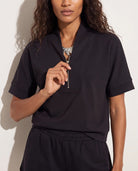 Black $|& Interval Ridley Quarter Zip - SOF Full Front