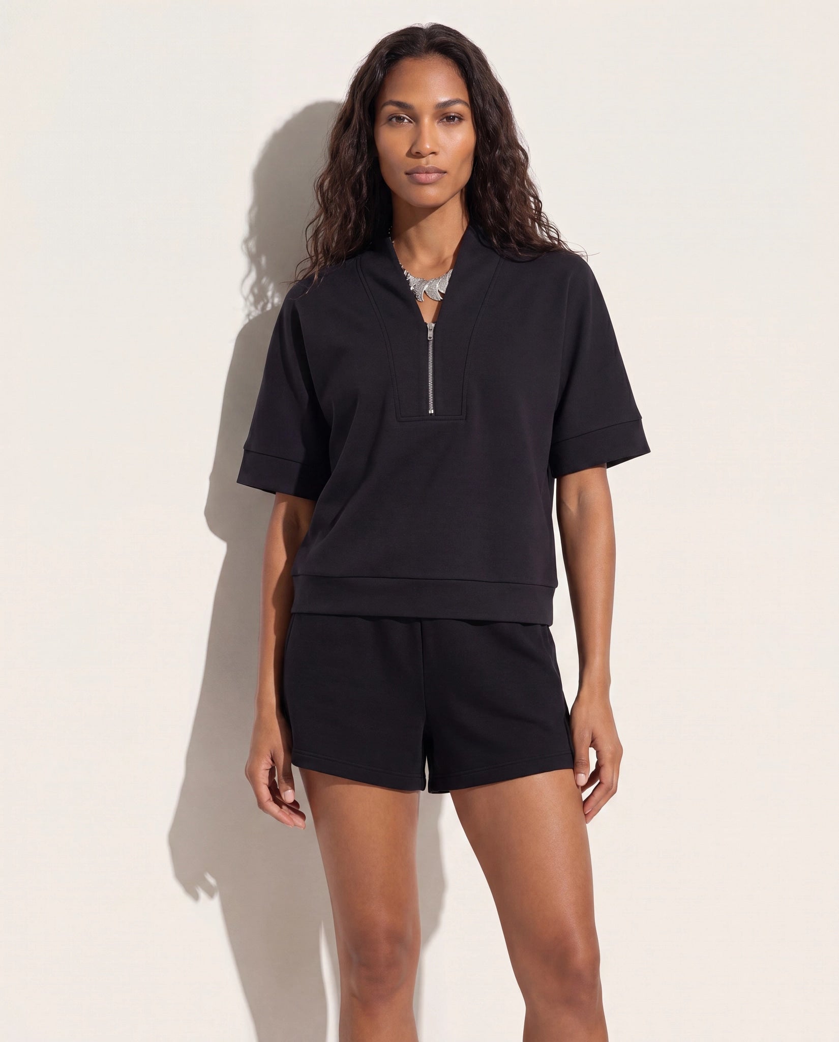 Black $|& Interval Ridley Quarter Zip - SOF Front