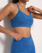 Electric Cobalt Heather $|& Interval Flowheather Sculpt Ferocity Bra - SOF Full Front
