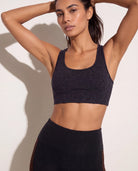 Night Sky Heather $|& Interval FlowHeather Sculpt Drive Bra - VOF Front