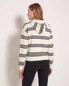 Ivory/Black Stripe $|& Interval Maritime Hooded Sweater - SOF Back