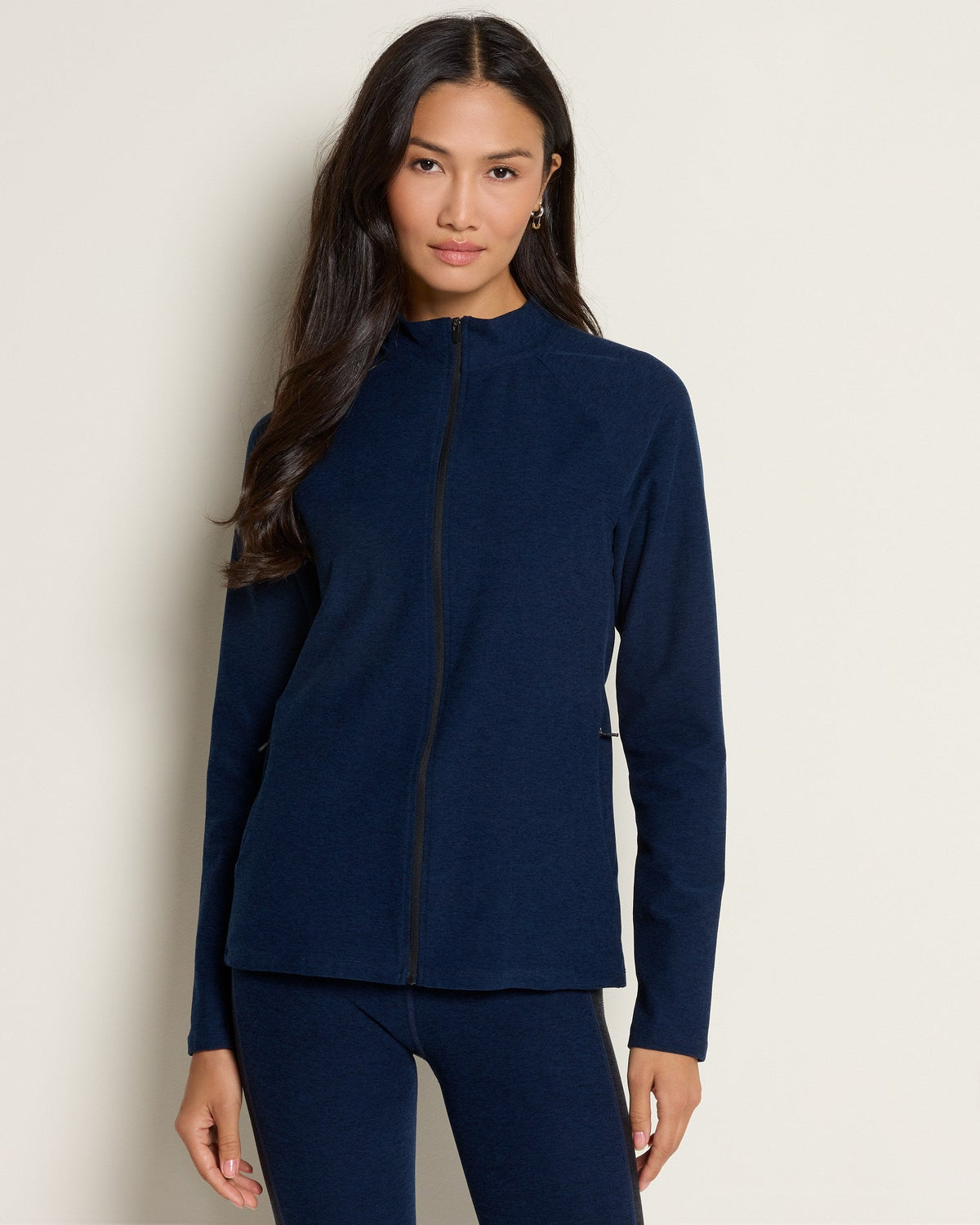 Ink Navy Heather $|& Interval FlowHeather Sculpt Relay Jacket - SOF Front