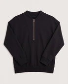 Black $|& Interval Interlock Incline Zip Pullover - Hanger Detail