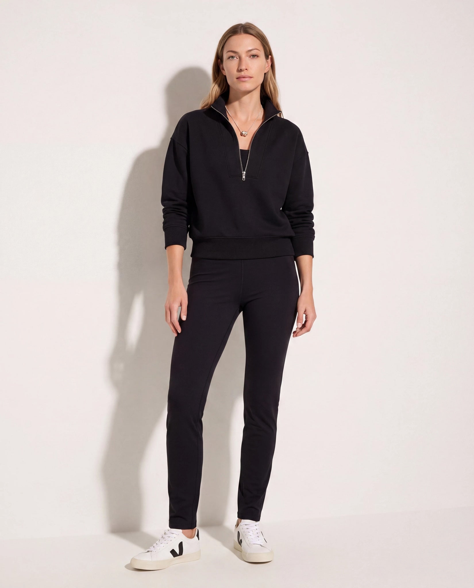 Black $|& Interval Interlock Incline Zip Pullover - UGC On Fig