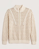 Cream Stripe $|& Interval Influence Quarter Zip Sweater - Hanger Detail