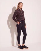 Walnut Stripe $|& Interval Influence Quarter Zip Sweater - VOF Front