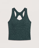 Hunter Green $|& Interval FlowHeather Sculpt Stride Long Crop Tank - Hanger Detail