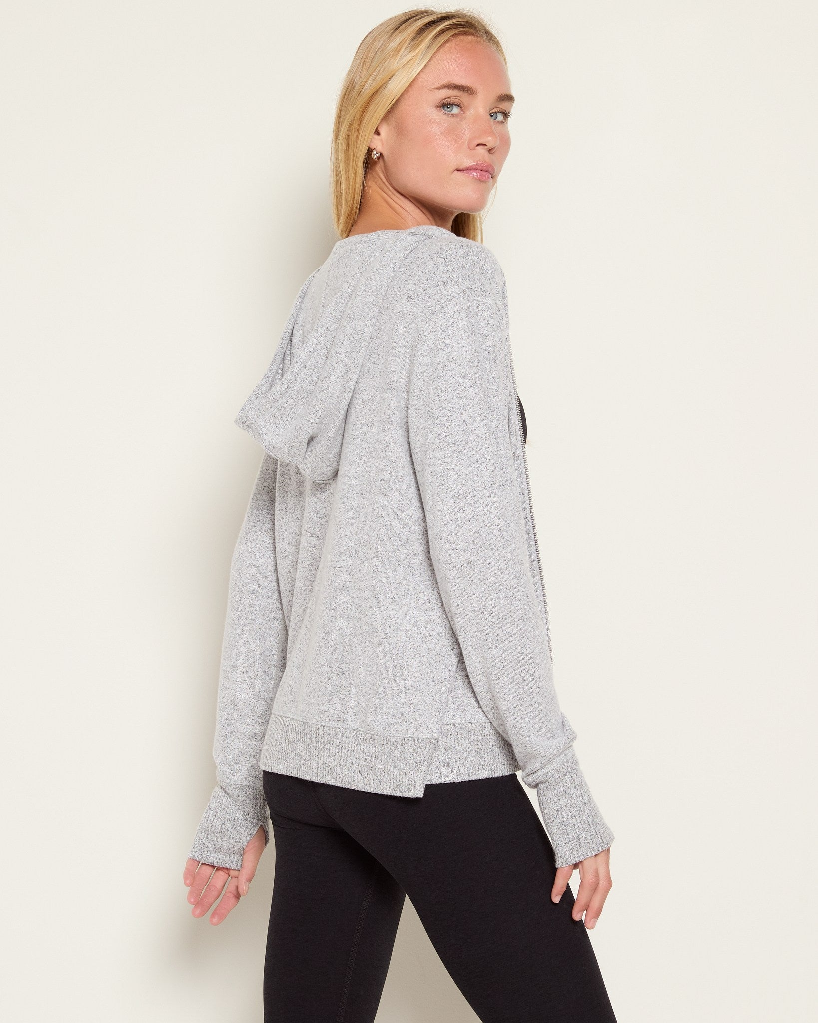 Heather Grey $|& Interval Hacci Zip Hoodie - SOF Back
