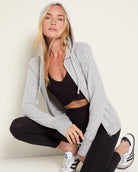 Heather Grey $|& Interval Hacci Zip Hoodie - SOF Full Front