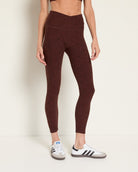 Walnut Leopard Heather $|& Interval FlowHeather Sculpt Crossover Leggings - SOF Front